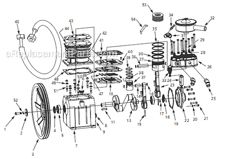 Page B Diagram and Parts List for 4ME99 2008 Campbell Hausfeld Compressor